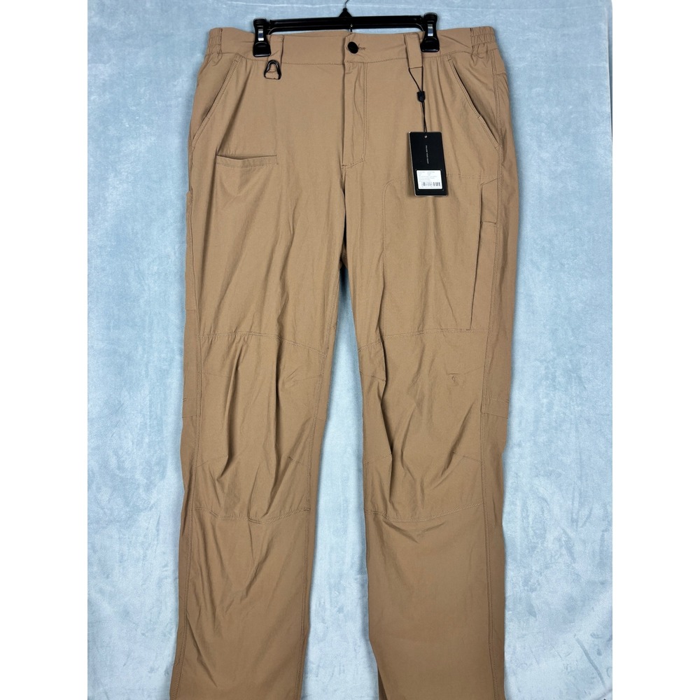 Free Soldier Mens Hiking Pants Brown Tactical Ripstop Cargo 8 Pocket 36W